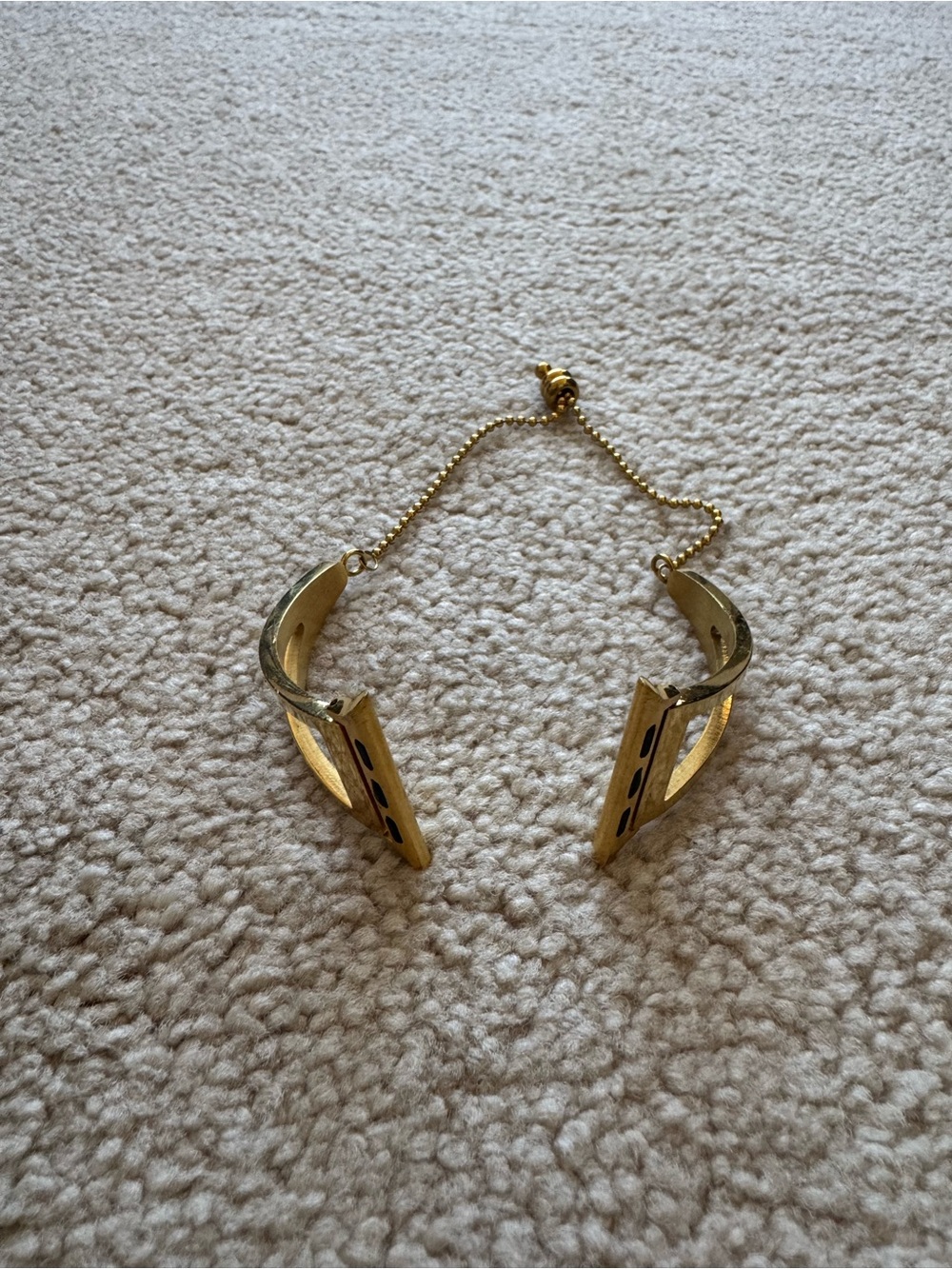 Gold cuff Apple Watch band with adjustable chain